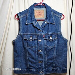 Levi's Blue Denim Vest Men's Medium